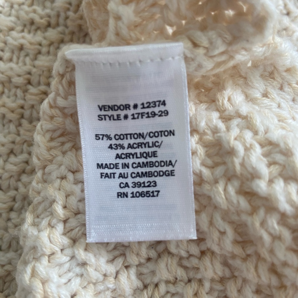 Cozy Soft Chunky Knit Sweater Tunic Neutral Oversized Cottagecore Knit Medium - Picture 6 of 10